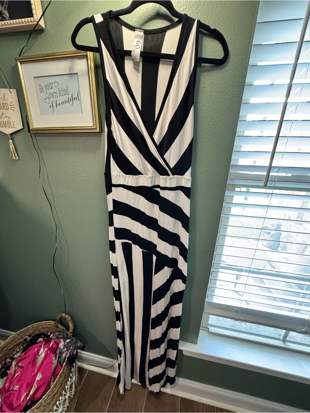 Vacation Ready Maxi Dress | Bold Black White Stripes | Sleeveless Large - Picture 4 of 4